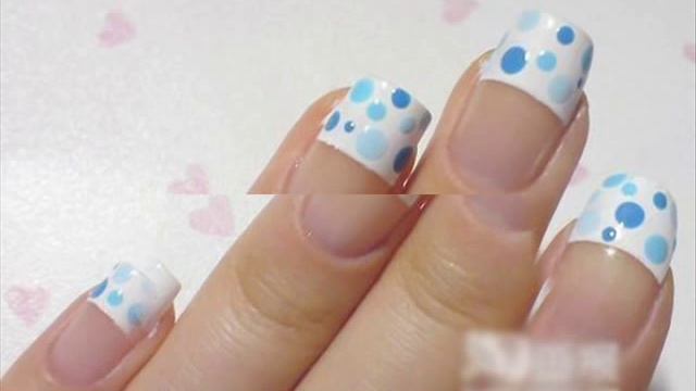 Маникюр в крапинку...голубо-синию... смотреть онлайн