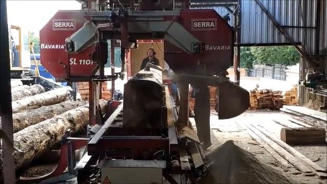 Большие диаметры - нет проблем. Бревно диаметром 83см на Serra Bavaria SL110.