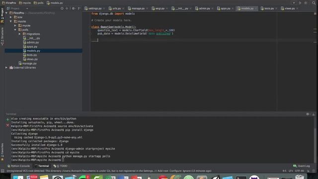 First Django App - Initializing and Creating our Django Models смотреть онлайн