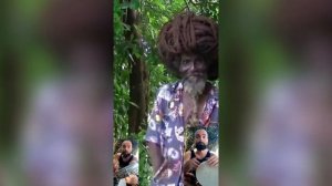 Олд раста чётко поёт регги с барабаном джембе и перкуссией.