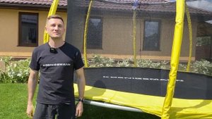 БАТУТ С СЕТКОЙ KOENIGSMANN T-12 PRO / ВИДЕО ОБЗОР / ДЕТСКИЙ КАРКАСНЫЙ БАТУТ ДЛЯ ДАЧИ