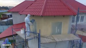 Нанесение пробкового покрытия на фасад