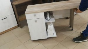 Демонстрация швейного стола Бетон/Крафт (столик-тумба-трансформер для шитья и раскроя).