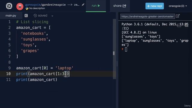 *New* Free Python Full course 2023 - List Slicing in  python 2023