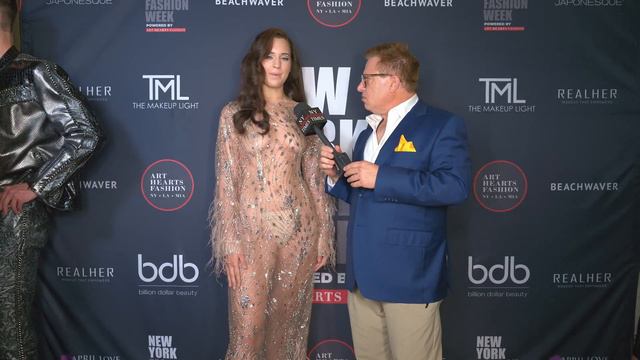 Model Dani wears Anthony Rubio backstage at New York Fashion Week