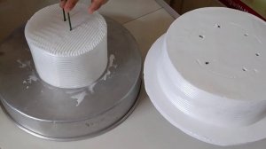 Stacking cake in a simpleist way tutorial | easy and step by step tutorial | 2 tier