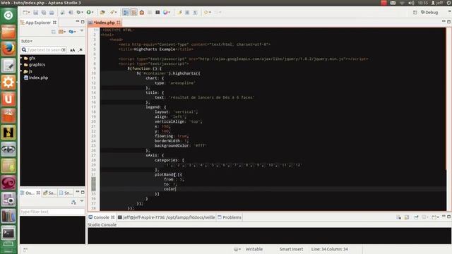 Highcharts - Diagramme Areaspline смотреть онлайн