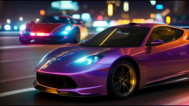 Спорткары в ночном городе🏎🌆 смотреть онлайн