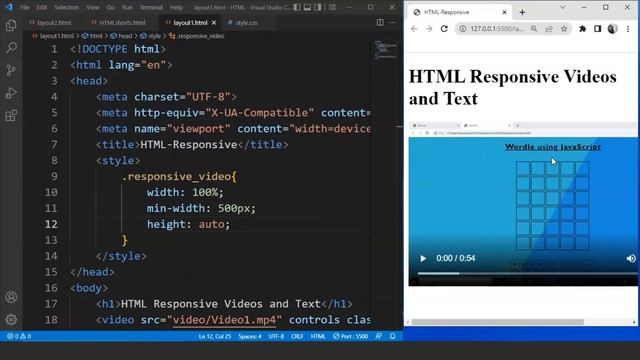 How To Make Video Responsive And Text Responsive | HTML Responsive Design Tutorial | SimpliCode