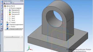 КОМПАС-3D. Отверстие на цилиндрической поверхности. Плоскости | Роман Саляхутдинов