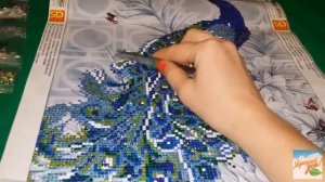 Обзор Алмазная мозаика Павлин вышивка вишивка картина стразами рисование бисер