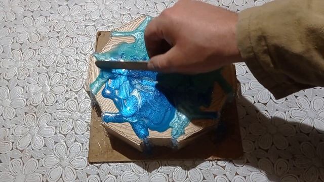 Чаша-тарелка с эпоксидной смолой. Поэтапное изготовление. смотреть онлайн