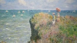 Моне, "Прогулка к утесу в Пурвиле"