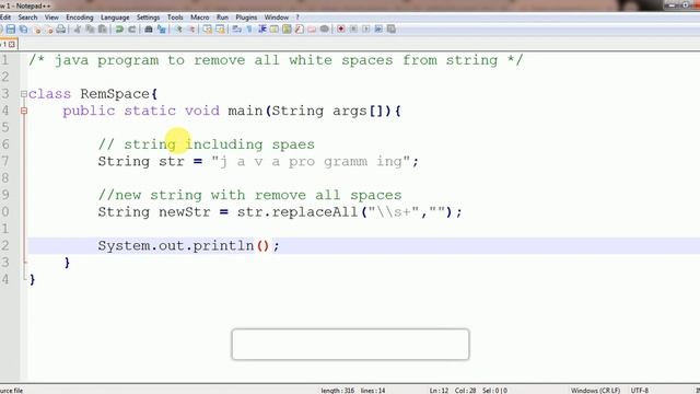 How to remove all White spaces from string in JAVA | Interview Program смотреть онлайн