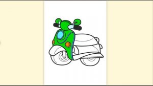 how to paint a scooter Скутер Мотоциклы раскраска для детей