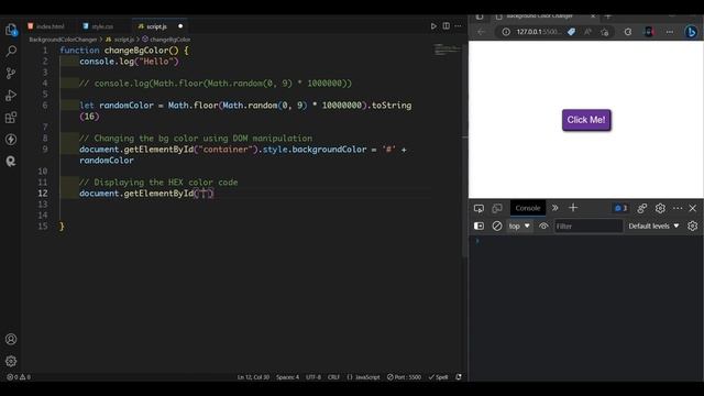 Change background Color of website on CLIKC ? || HTML, CSS, JS