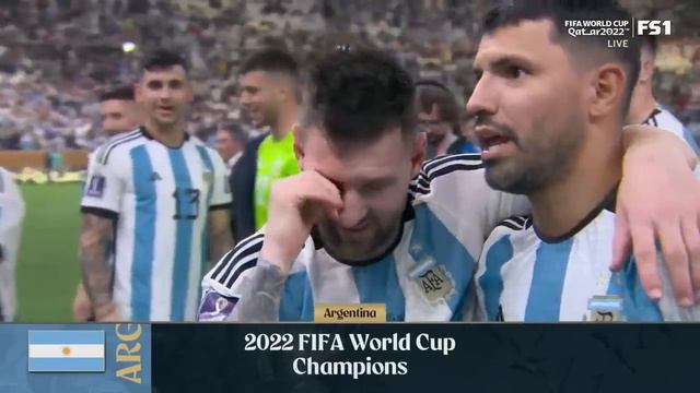 Lionel Messi and Argentina celebrate after winning the 2022 FIFA World Cup final | FOX Soccer