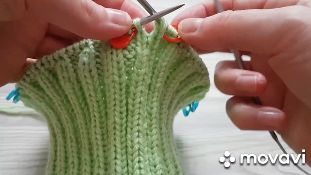 Детская манишка спицами. Подробный МК//Knitting shirtfront.MC