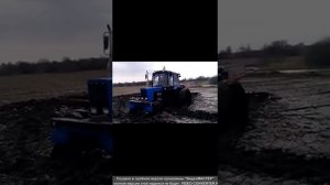 Внесение удобрения. Беларус 82.1 на спаренных колесах.