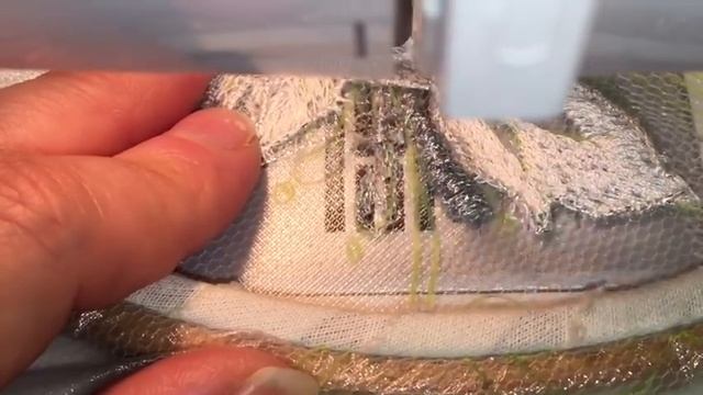 Швейная машинка.Вышивка люрексом и бисером на сетке 1часть?Embroidery Sewing Machine?Stickerei