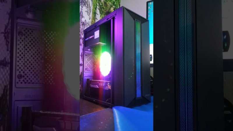 Корпус "Ginzzu B350 RGB лента", работа подсветки.