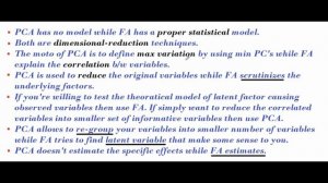 Difference between Principal component & Factor analysis.