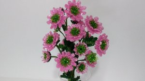 Бисероплетение. Цветы из бисера. Хризантема кустовая. 1 часть. Мастер класс. Пошаговый МК ..mp4