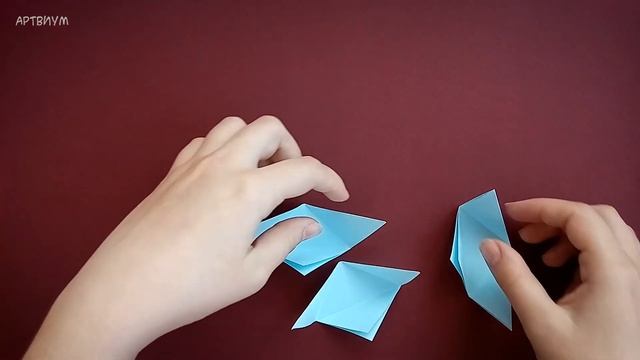 Модульная треугольная коробочка оригами для мелочей | Как сделать коробку оригами из бумаги без кле смотреть онлайн