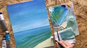 Море /Рисование маслом Часть 1 /Растушевка /Уроки рисования для начинающих