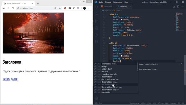Магия CSS #9➤ Эффект появление текста на картинке при наведении | CSS, HTML ( Версия 3.0) смотреть онлайн