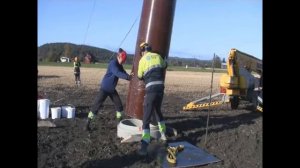 Опоры ЛЭП из композитных материалов Часть_5. Установка в фундамент