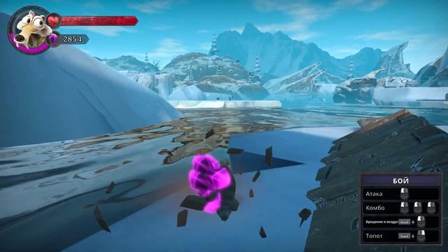 Прохождение Ice Age: Scrat's Nutty Adventure — Часть 3: Бескрайнее озеро.