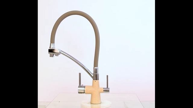 Обзор смесителя для кухни с гибким изливом и подводкой питьевой воды Wisent 4855-20-9 (бежевый) смотреть онлайн