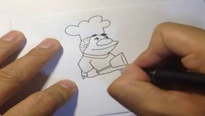 Уроки рисования, как нарисовать повара, Drawing lessons, how to draw chef, видео для детей