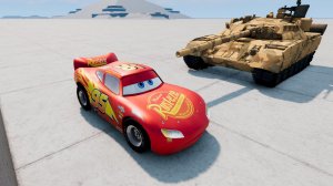 Lightning Mcqueen vs TANK in BeamNG drive