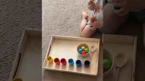Раннее развитие по методике Монтессори. Разноцветный, деревянный сортер.