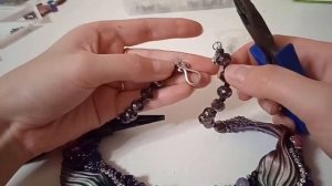 Процесс создания колье с лентой Шибори Часть 2 Делаем застёжку и оформляем изнанку