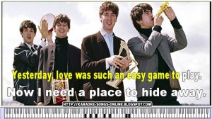 The BEATLES- "Yesterday" -free karaoke song online with lirycs on the screen and virtual piano.