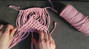 макраме сердце,подставка сердце,макраме для начинающих