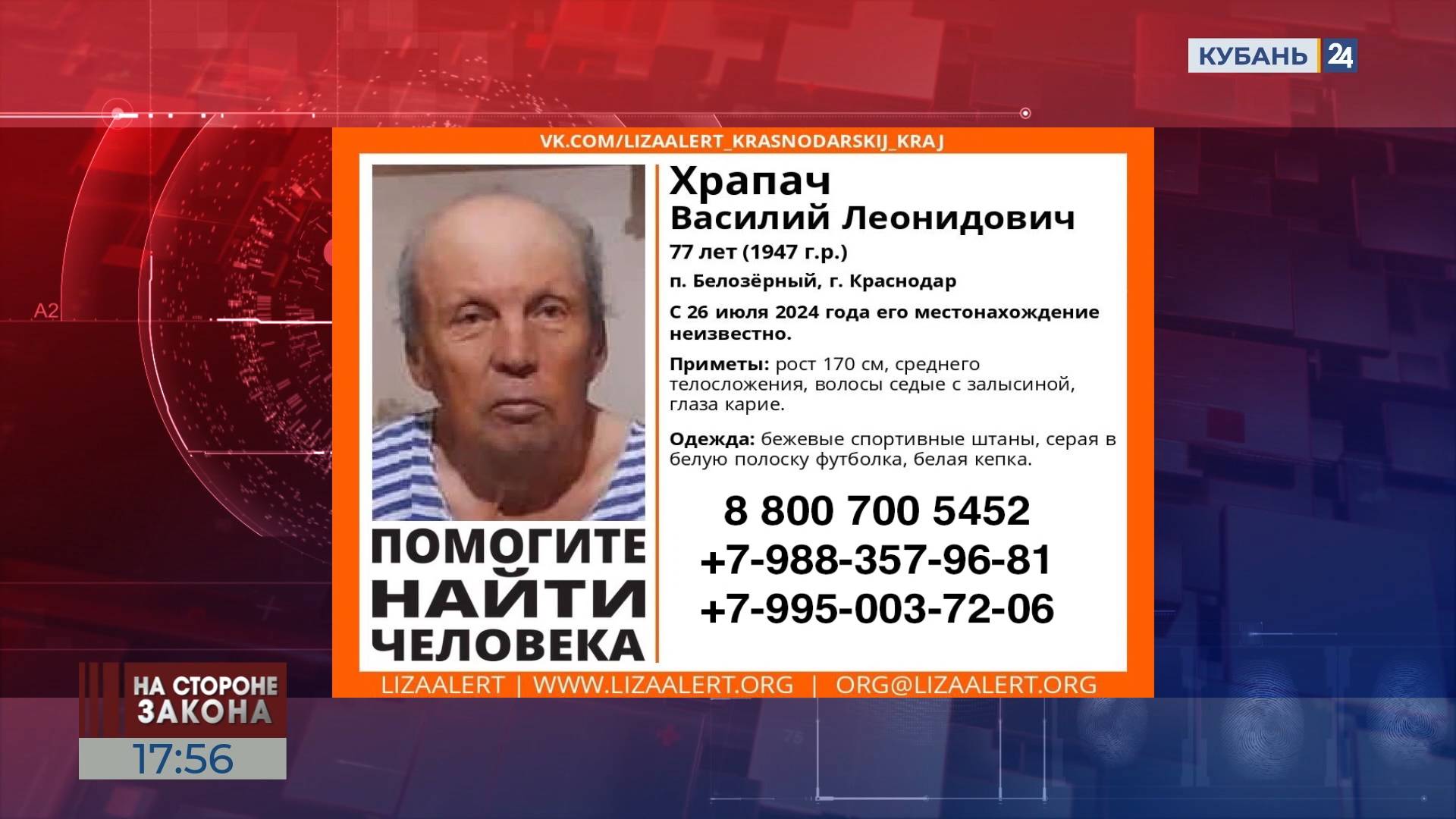 Поиски пропавшего в Краснодаре пенсионера продолжаются уже неделю