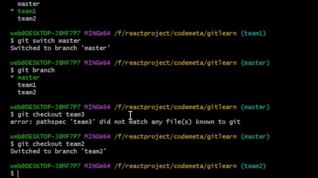 Git Tutorial: Git checkout Command Or Change Branch At The Time OF Create Git Bash