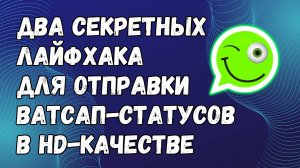 Как Отправлять Статусы В Ватсапе В Высоком Качестве [ДВА СЕКРЕТНЫХ ЛАЙФХАКА]