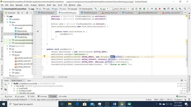 Implicit Intent - Send Email смотреть онлайн