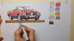 Скетчинг для начинающих. Урок 5. Как рисовать автомобиль маркерами