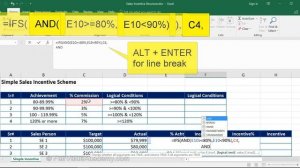 Excel 10 4 1 Simple Sales Incentive Structure