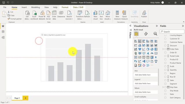 Power Bi Tutorial for beginners | Create Column chart in Power Bi | power bi charts and visuals
