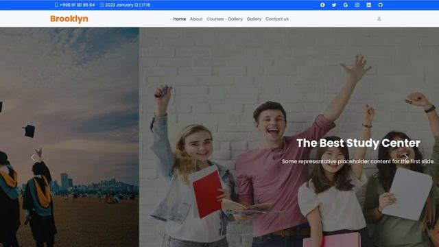 School website / Front end development, HTML, CSS, BOOTSTRAP, JS, REACT