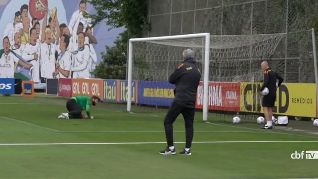 Alisson and Ederson duel at Brazil practice for the most number of saves смотреть онлайн