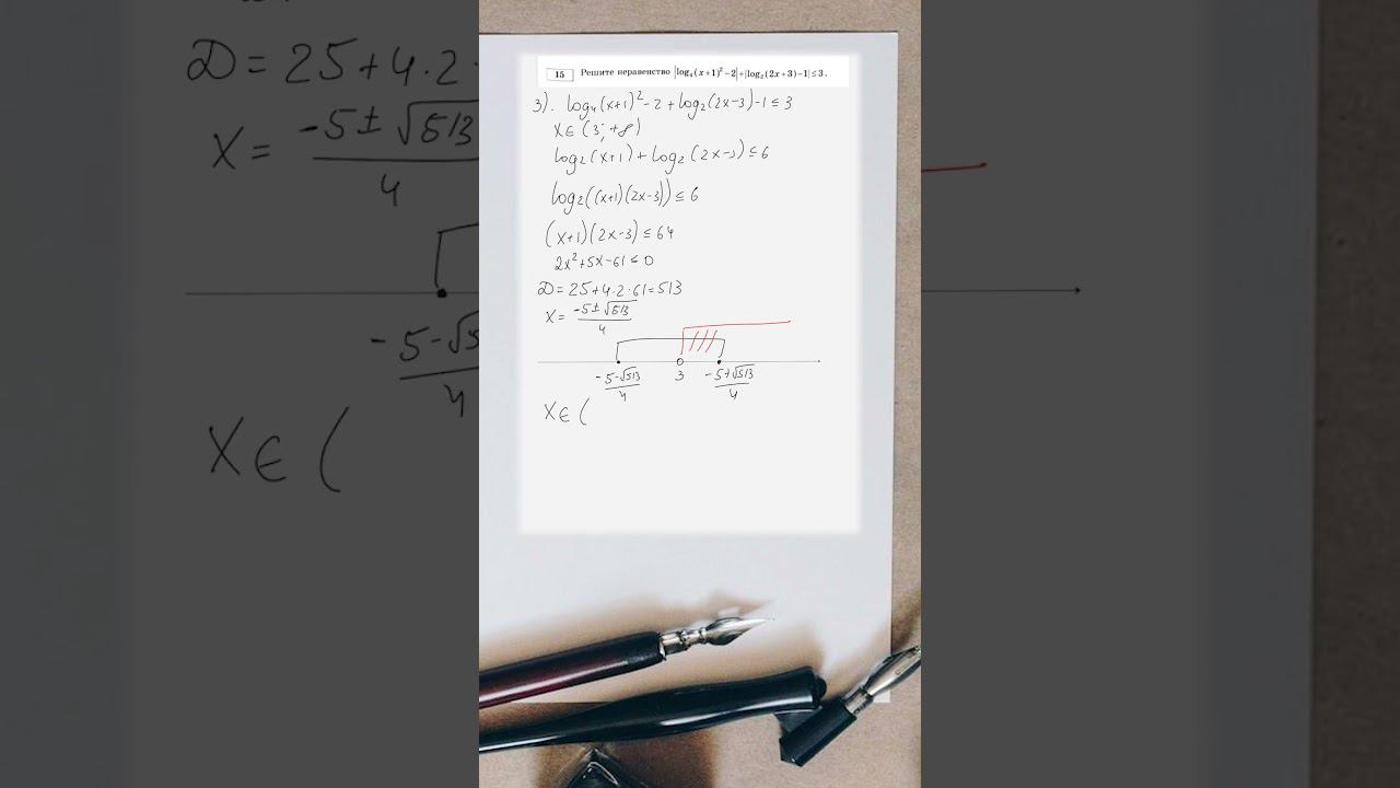 Решение 3 варианта ЕГЭ по математике. Задача 15.4. #егэ #математика #экзамен #shorts #тренды #фипи