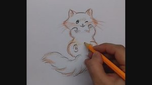 Как нарисовать милого котенка \\ нарисовать кота // рисуем кошку